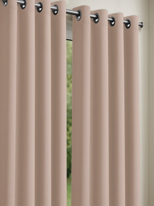 Lot de 2 rideaux obscurcissants unis avec 8 œillets - 135x240 cm - Rose poudré - Kiabi