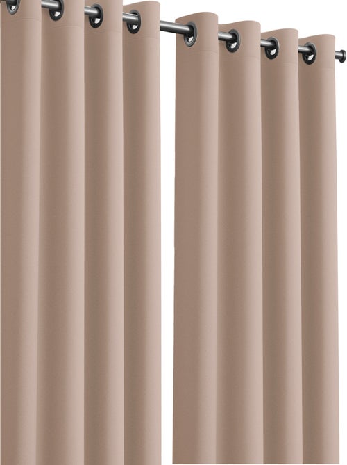 Lot de 2 rideaux obscurcissants unis avec 8 œillets - 135x240 cm - Rose poudré - Kiabi