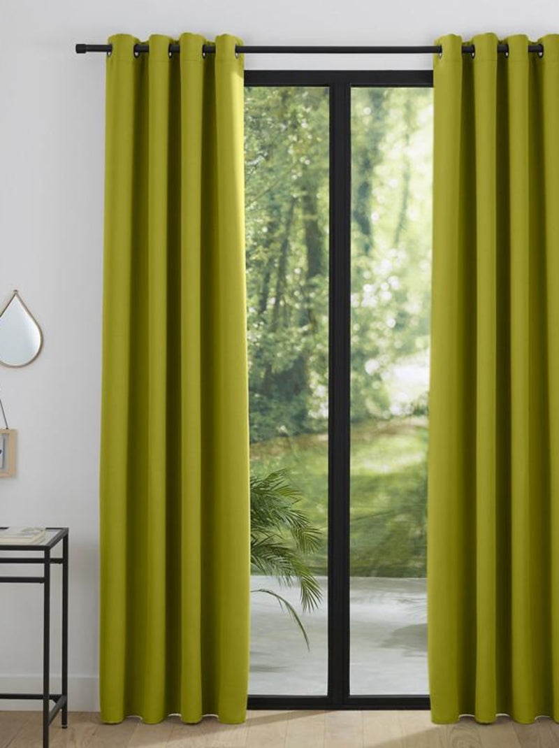 Lot de 2 rideaux occultant anis 140 x 260 cm Vert anis - Kiabi