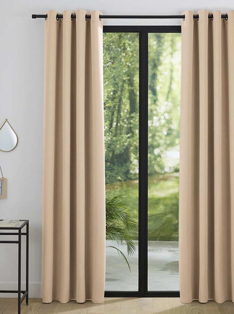 Lot De 2 Rideaux Occultant Beige 140 X 260 Cm Beige - Kiabi