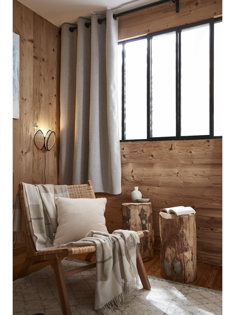 Lot de 2 rideaux occultant doublé polaire Bjorn Beige - Kiabi