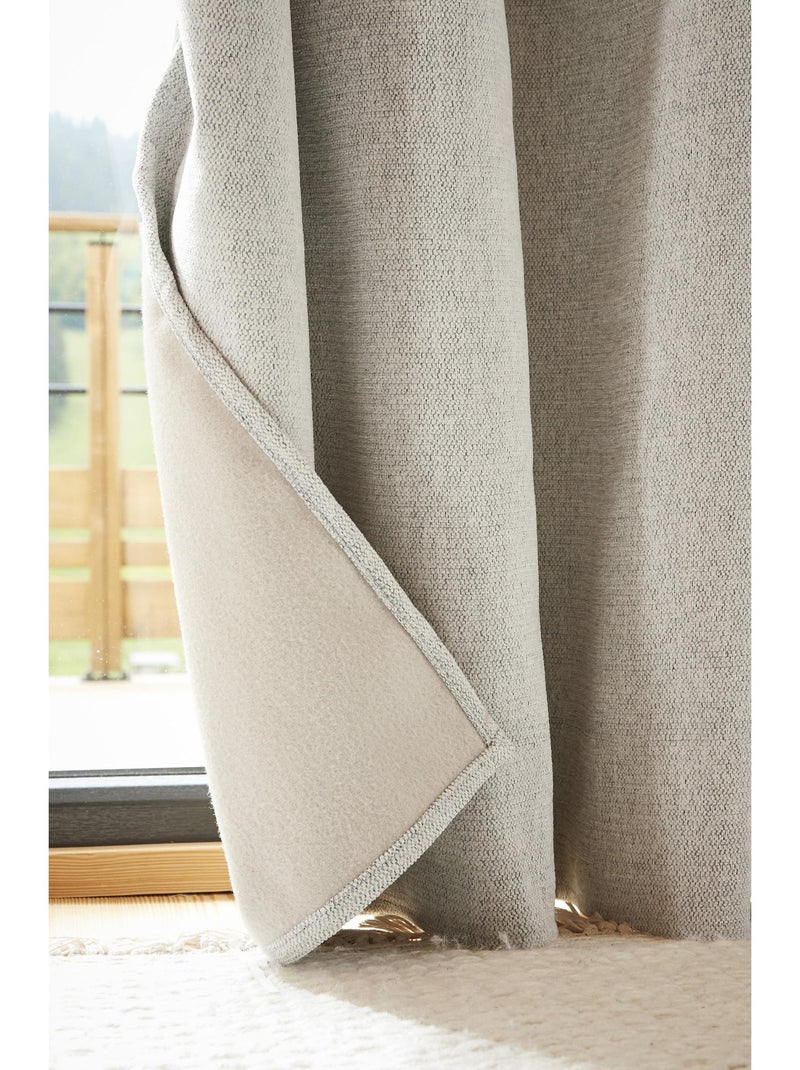 Lot de 2 rideaux occultant doublé polaire Bjorn Beige - Kiabi