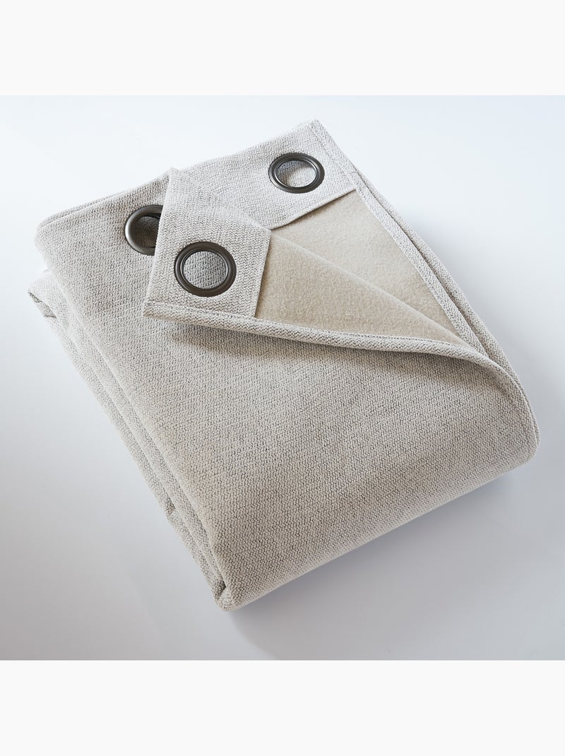 Lot de 2 rideaux occultant doublé polaire Bjorn Beige - Kiabi