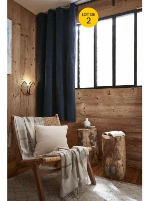 Lot de 2 rideaux occultant doublé polaire Bjorn - Kiabi