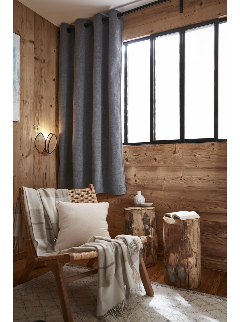 Lot de 2 rideaux occultant doublé polaire Bjorn Gris - Kiabi