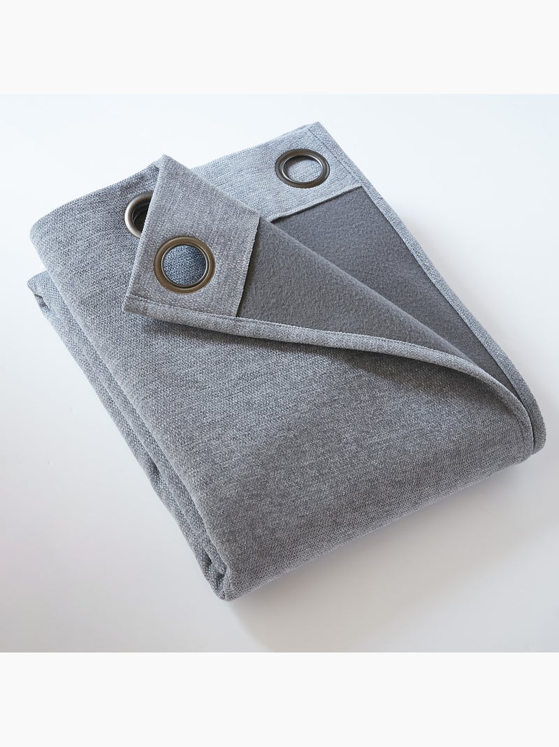 Lot de 2 rideaux occultant doublé polaire Bjorn Gris - Kiabi