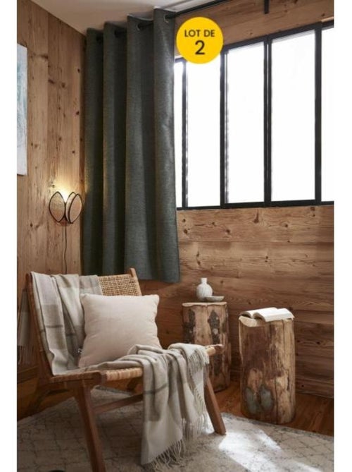 Lot de 2 rideaux occultant doublé polaire Bjorn - Kiabi