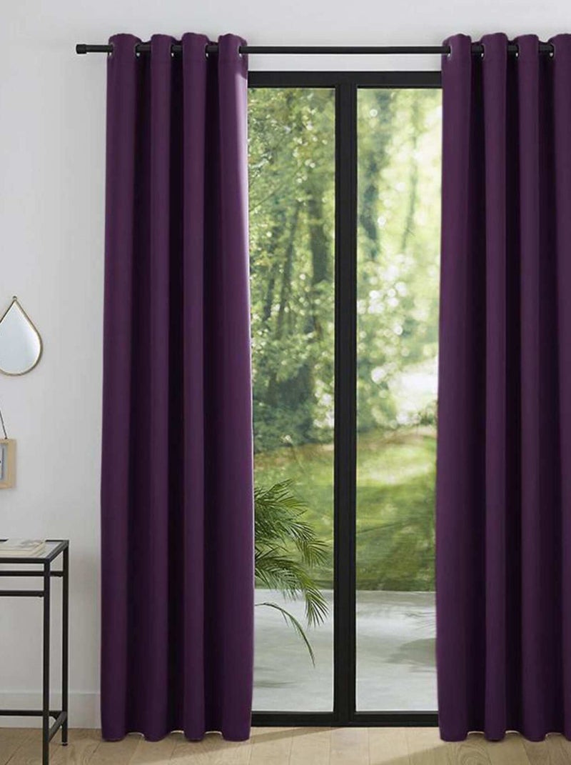 Lot De 2 Rideaux Occultant Prune 140 X 260 Cm Violet prune - Kiabi