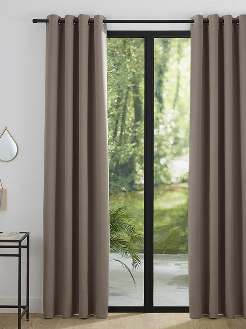 Lot De 2 Rideaux Occultant Taupe Foncé 140 X 260 Cm Marron foncé - Kiabi