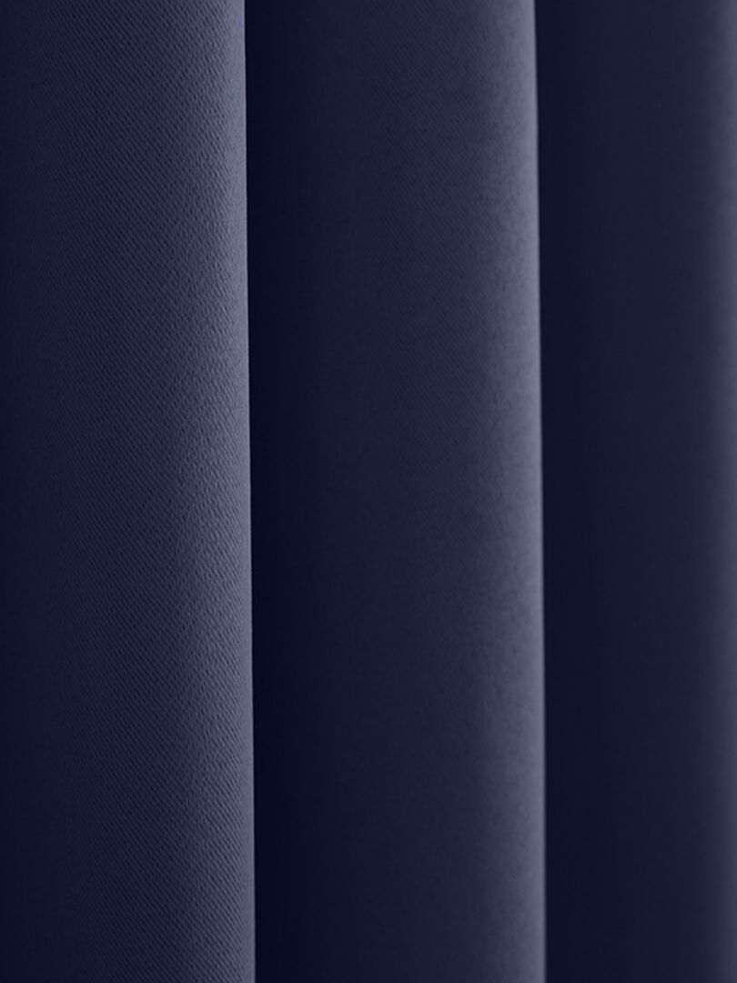 Lot de 2 rideaux occultant thermique marine 140 x 260 cm Bleu - Kiabi