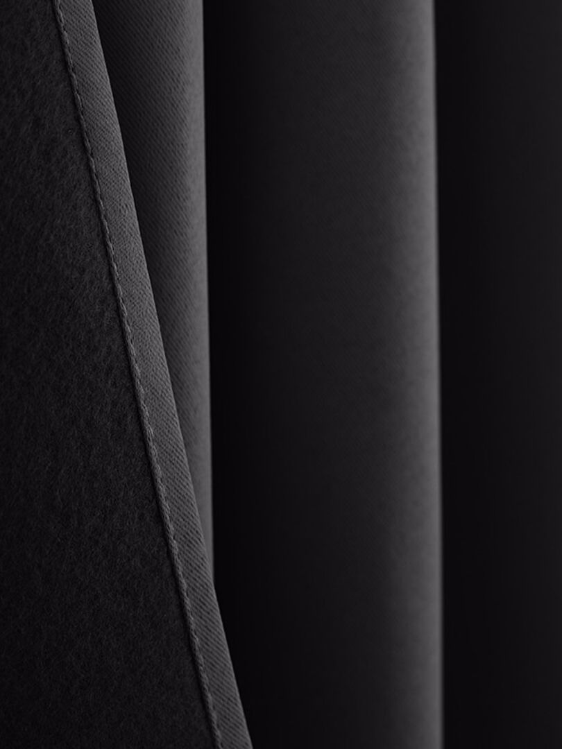 Lot de 2 rideaux occultant thermique noir 140 x 260 cm Noir - Kiabi
