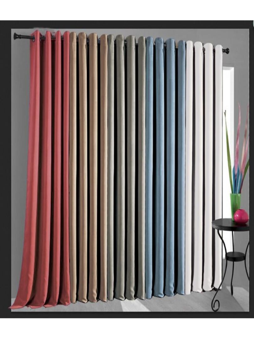 Lot de 2 rideaux occultant thermique noir 140 x 260 cm Noir - Kiabi