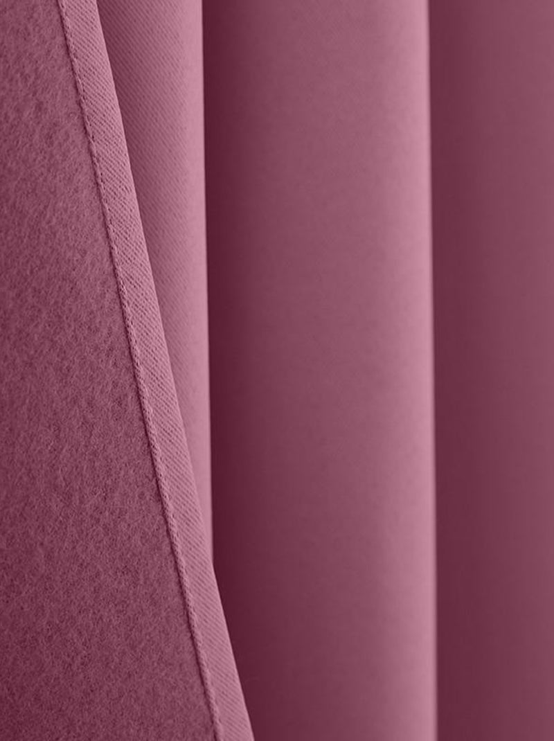 Lot de 2 rideaux occultant thermique rose poudré 140 x 260 cm Rose - Kiabi