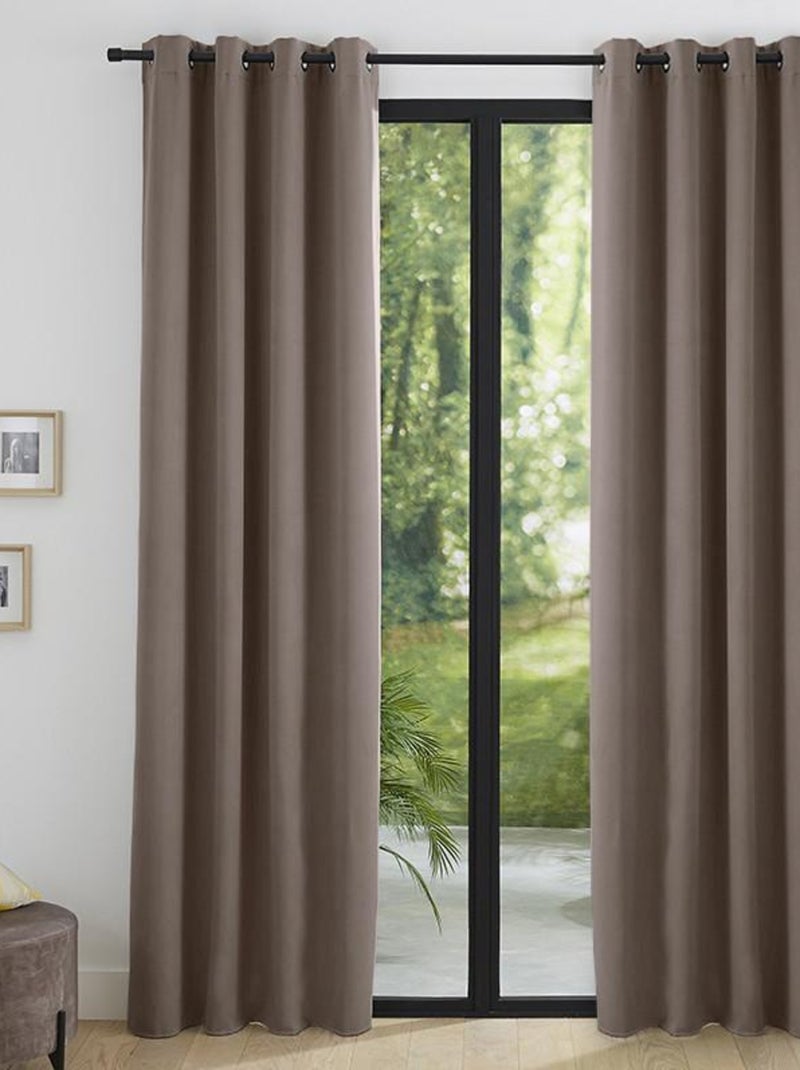 Lot de 2 rideaux occultant thermique taupe 140 x 260 cm Marron - Kiabi