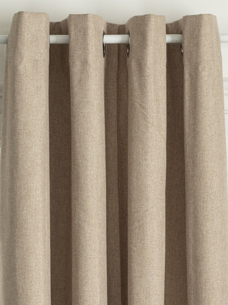 Lot de 2 rideaux occultant total Beige - Kiabi