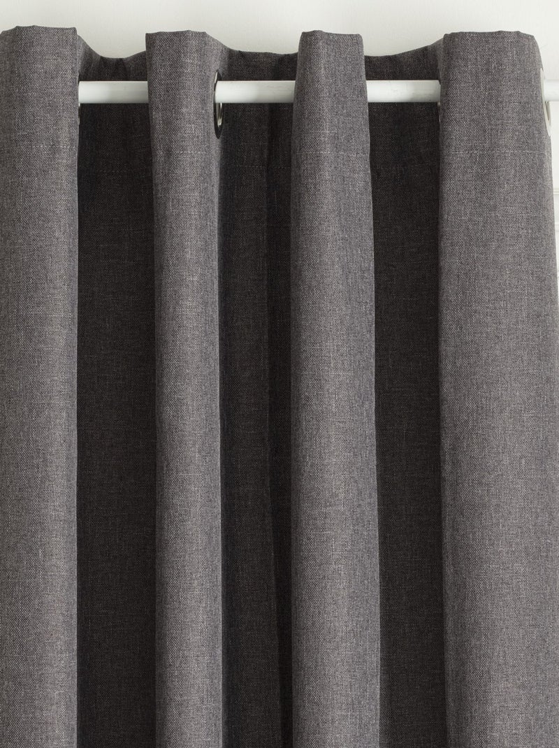 Lot de 2 rideaux occultant total Gris foncé - Kiabi