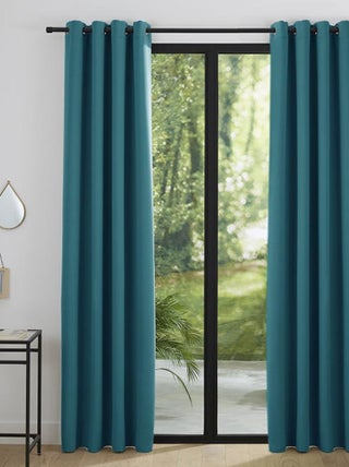 Lot De 2 Rideaux Occultant Turquoise 140 X 260 Cm