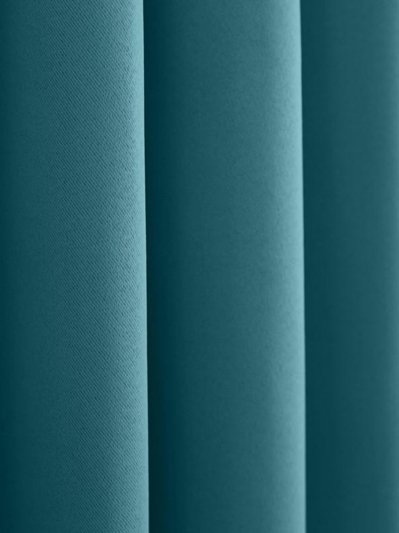 Lot De 2 Rideaux Occultant Turquoise 140 X 260 Cm Bleu - Kiabi