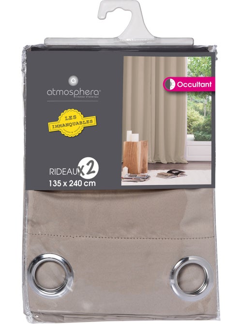 Lot de 2 rideaux occultants à oeillets ODÉLIE - Kiabi