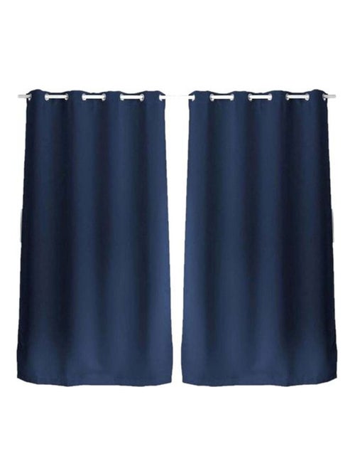 Lot de 2 rideaux occultants à œillets REGLISSE - Kiabi