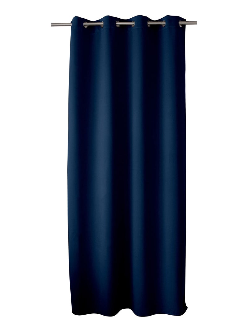 Lot de 2 rideaux occultants à œillets REGLISSE Bleu foncé - Kiabi