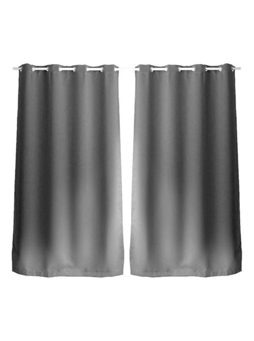 Lot de 2 rideaux occultants à œillets REGLISSE - Kiabi