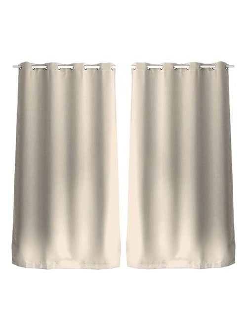 Lot de 2 rideaux occultants à œillets REGLISSE - Kiabi