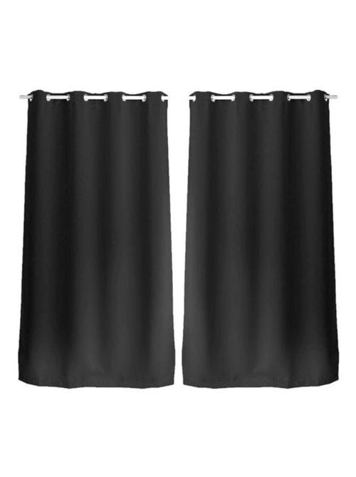 Lot de 2 rideaux occultants à œillets REGLISSE - Kiabi