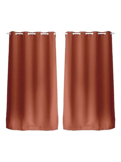 Lot de 2 rideaux occultants à œillets REGLISSE - Kiabi