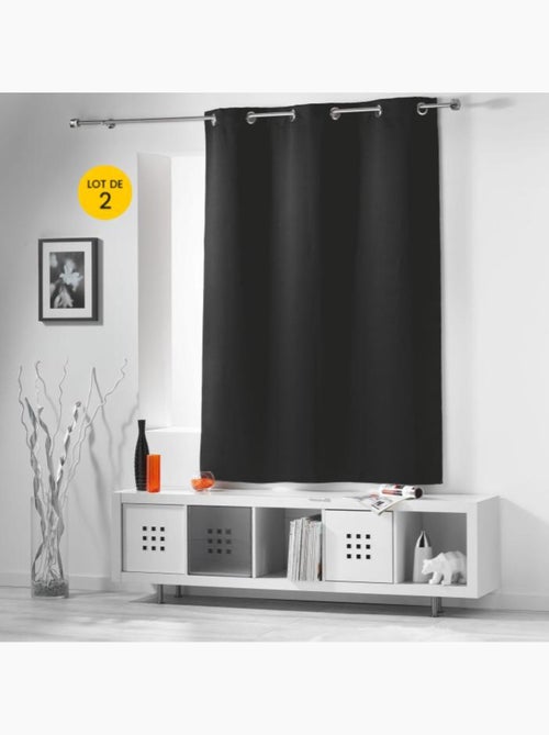 Lot de 2 Rideaux Occultants à Œillets – Uni - Kiabi