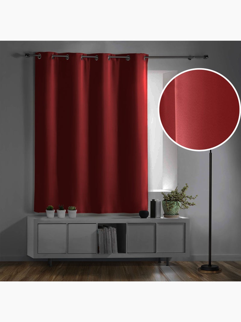 Lot de 2 Rideaux Occultants à Œillets – Uni Rouge - Kiabi