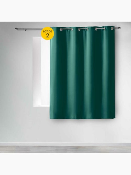 Lot de 2 Rideaux Occultants à Œillets – Uni - Kiabi