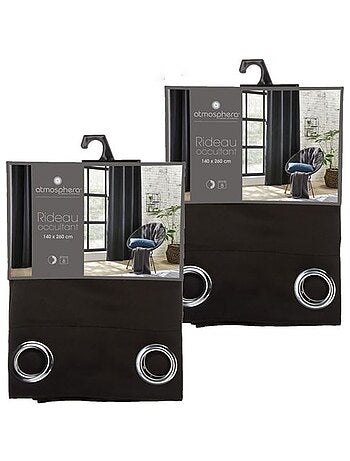 Lot de 2 rideaux occultants avec 8 œillets LOUISA