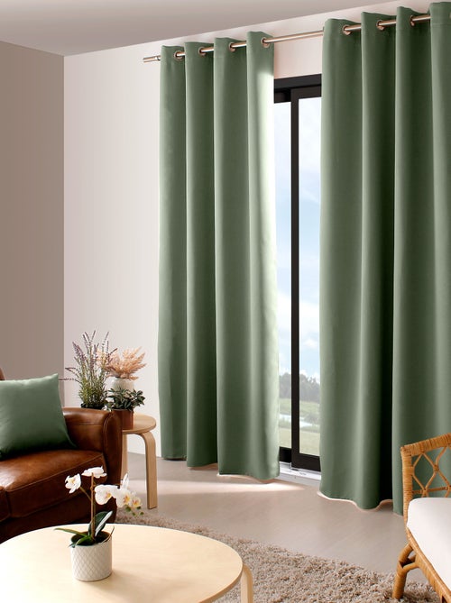 Lot de 2 Rideaux occultants Basic à 8 œillets - Kiabi