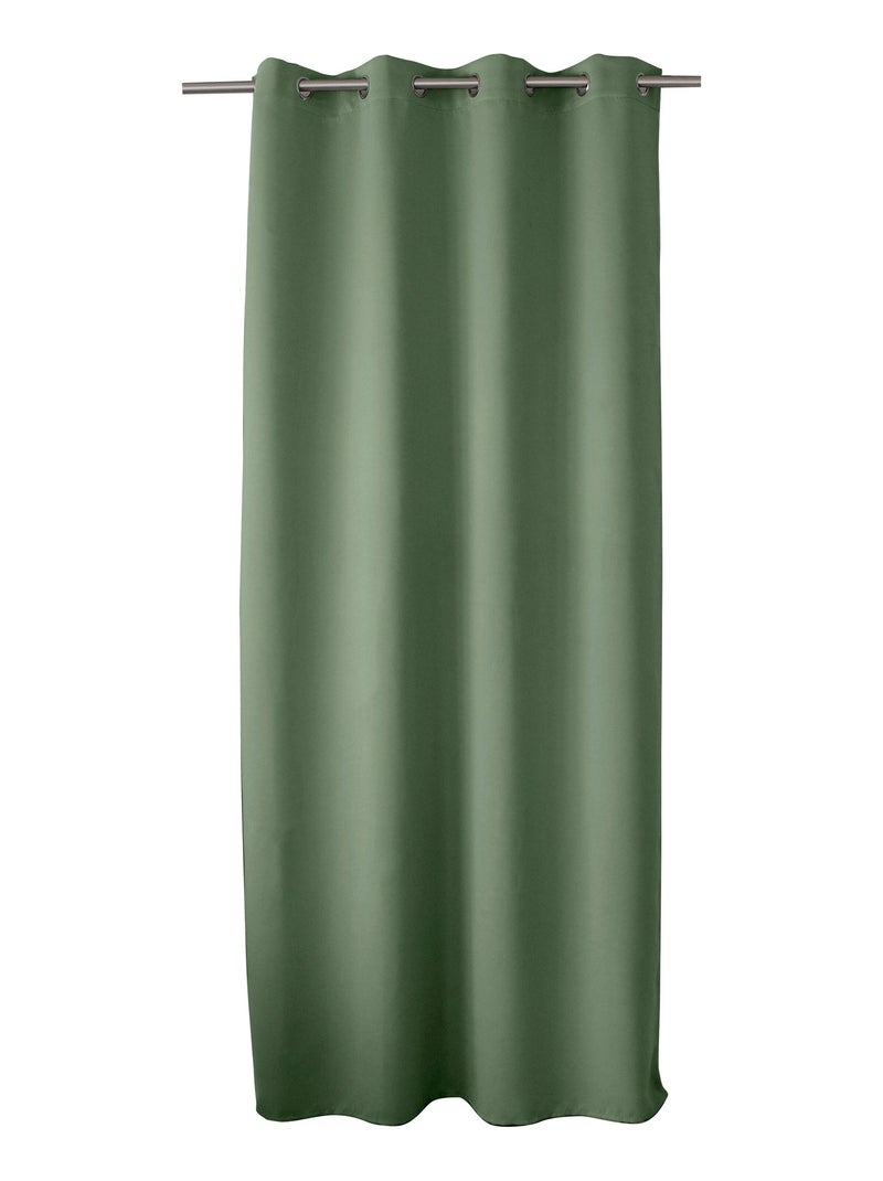 Lot de 2 Rideaux occultants Basic à 8 œillets Vert - Kiabi