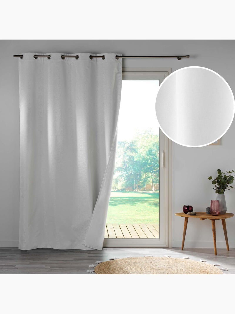 Lot de 2 rideaux occultants double face – 100 % microfibre – Obscure Gris Blanc - Kiabi