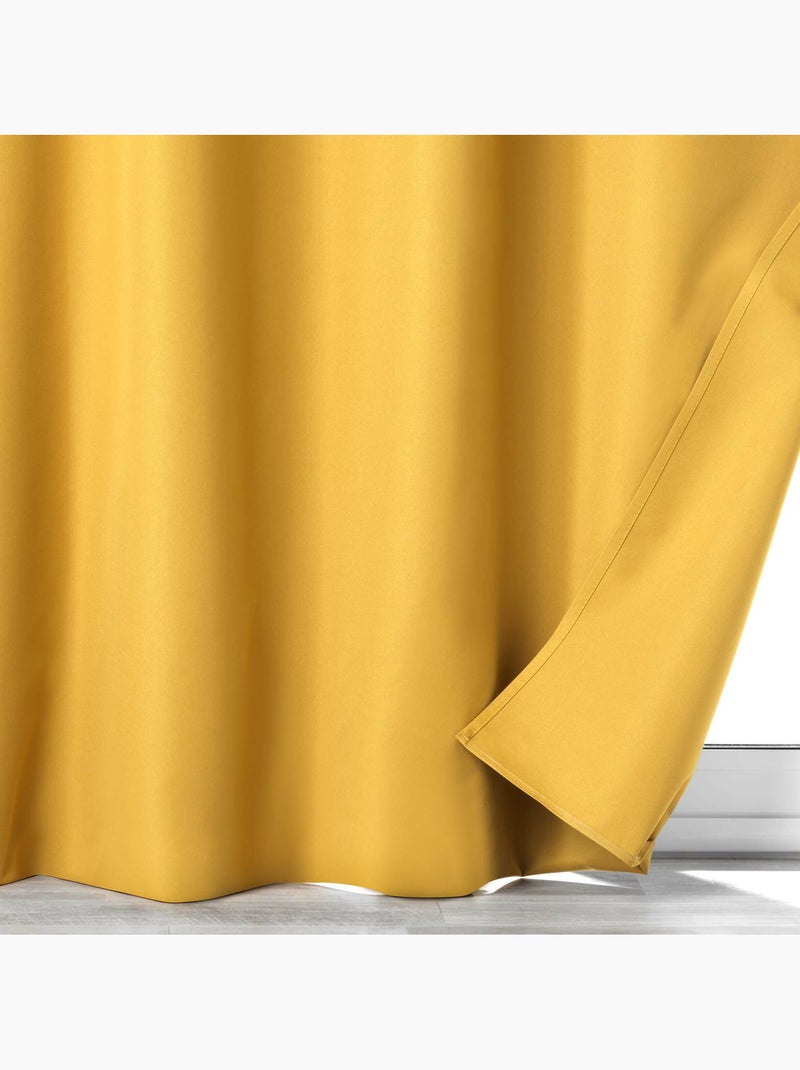 Lot de 2 rideaux occultants double face – 100 % microfibre – Obscure Gris Jaune - Kiabi