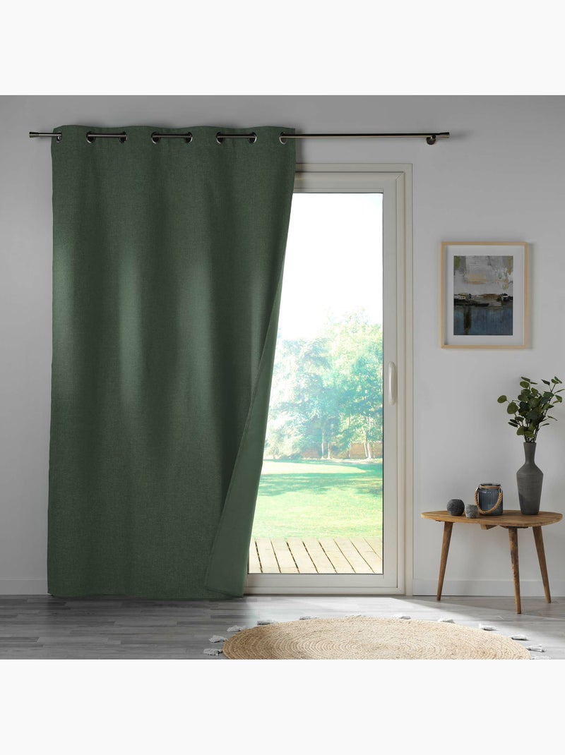 Lot de 2 rideaux occultants double face – 100 % microfibre – Obscure Gris Kaki - Kiabi