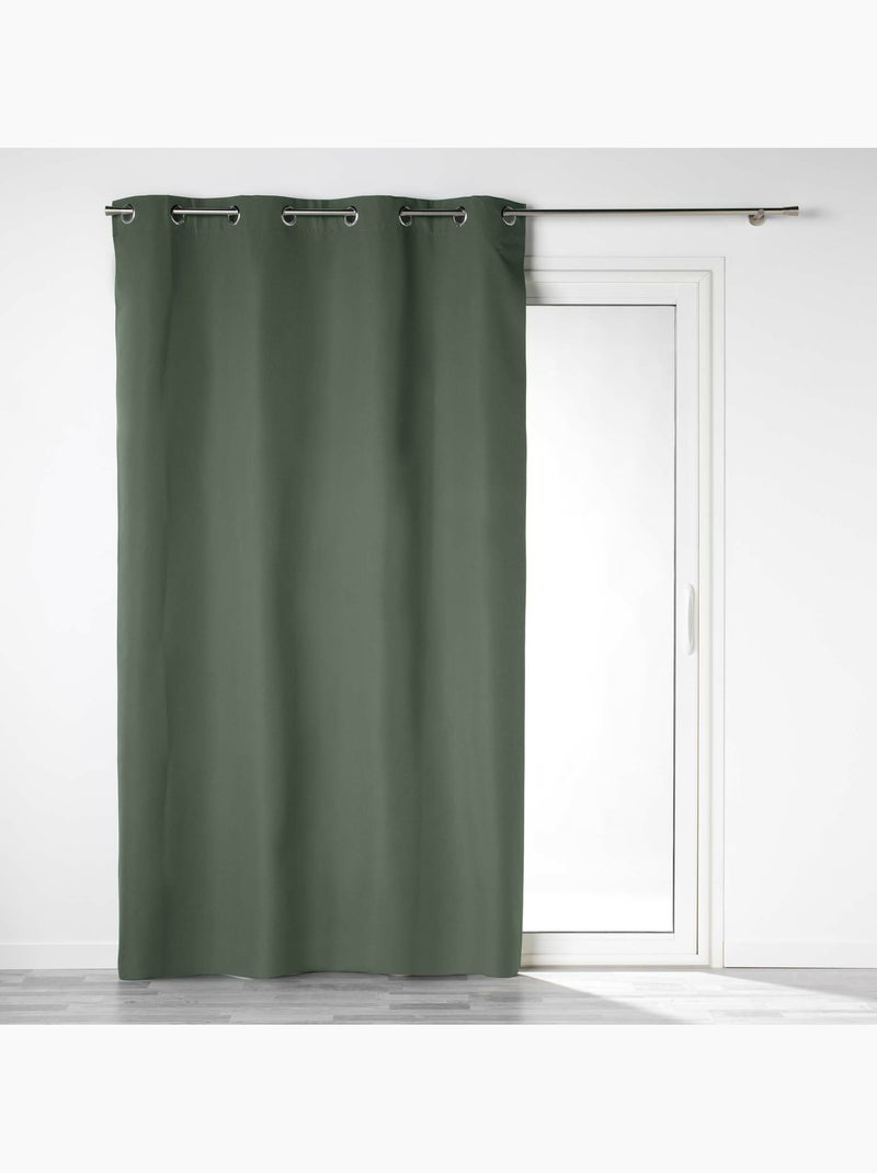 Lot de 2 rideaux occultants double face – 100 % microfibre – Obscure Gris Kaki - Kiabi