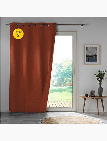 Lot de 2 rideaux occultants double face – 100 % microfibre – Obscure Gris