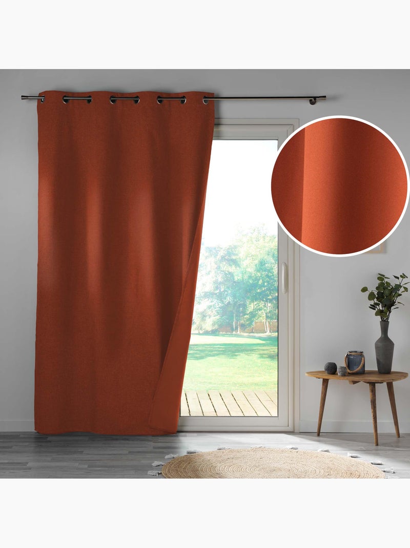 Lot de 2 rideaux occultants double face – 100 % microfibre – Obscure Gris Terracotta - Kiabi