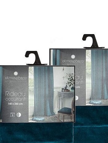 Lot de 2 Rideaux occultants en polyester effet velours