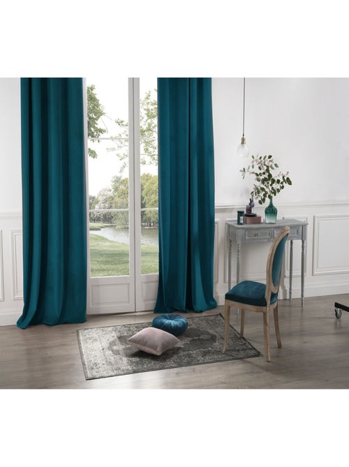 Lot de 2 Rideaux occultants en polyester effet velours - Kiabi