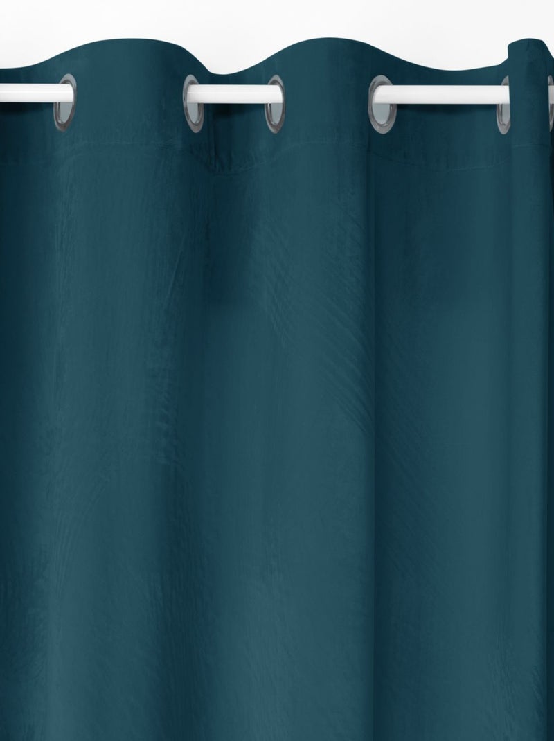 Lot de 2 Rideaux occultants en polyester effet velours Bleu foncé - Kiabi