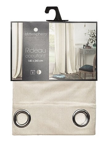 Lot de 2 Rideaux occultants en polyester effet velours