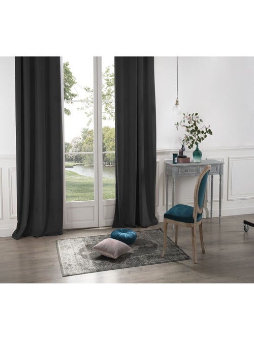 Lot de 2 rideaux occultants en velours à 8 œillets DOLCE - Kiabi Lot de 2 rideaux occultants en velours à 8 œillets DOLCE - Kiabi