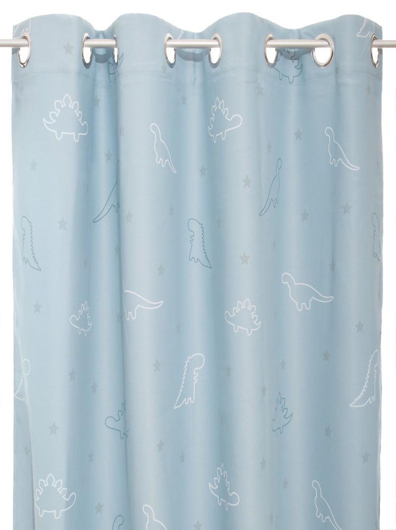 Lot de 2 rideaux occultants enfant phosphorescents DINOSAURES Bleu - Kiabi