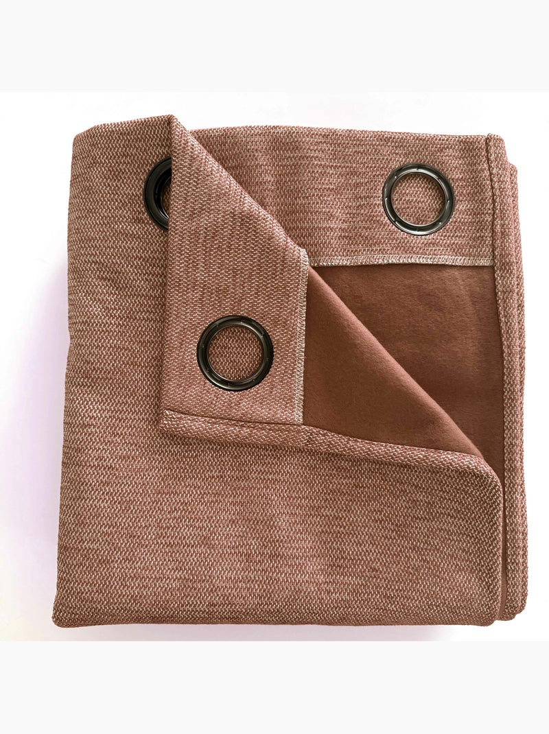 Lot de 2 rideaux occultants thermiques doublés polaire arctica Terracotta - Kiabi