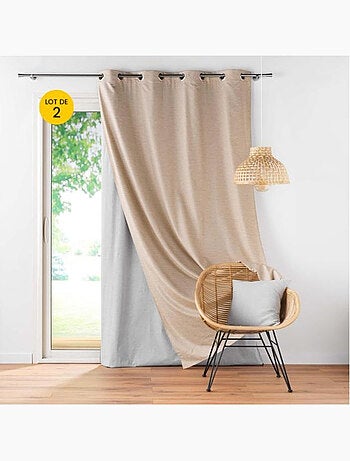 Lot de 2 Rideaux occultant/thermique/phonique doublure amovible Coverline