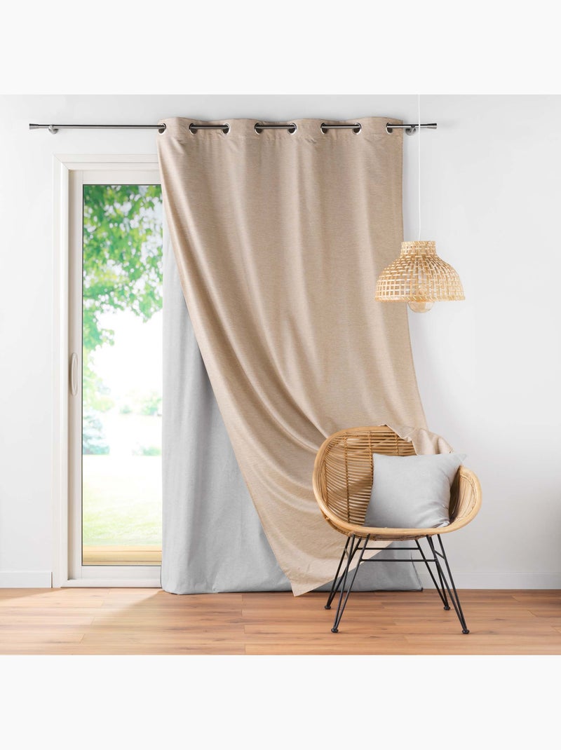 Lot de 2 Rideaux occultant/thermique/phonique doublure amovible Coverline Beige - Kiabi